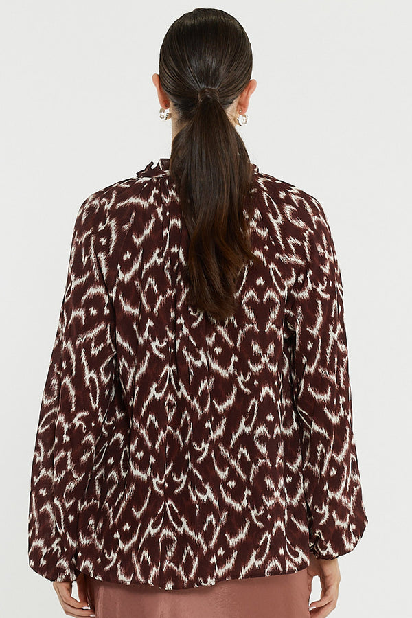 Willow Tie Front Blouse Ikat