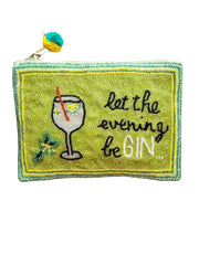 Zoda 'Let the evening Be GIN' Beaded Clutch