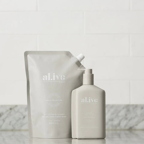 al.ive body- 1 LTR WASH REFILL - SEA COTTON & COCONUT