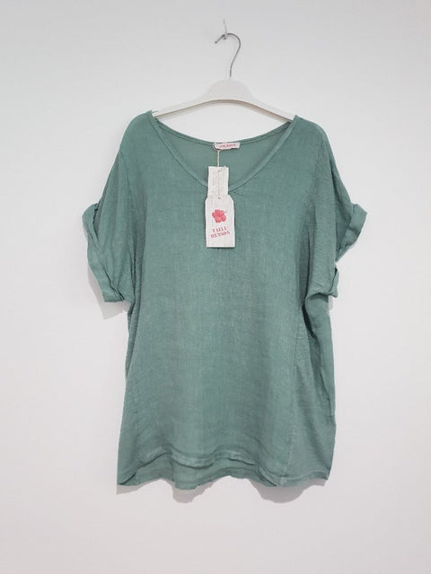 Plain Italian Linen T-Shirt