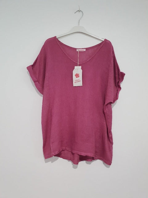 Plain Italian Linen T-Shirt