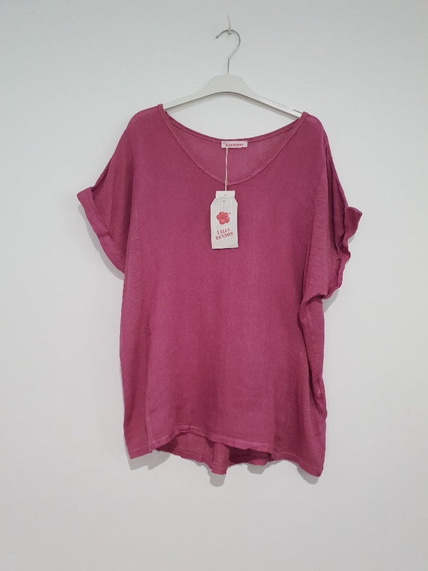 Plain Italian Linen T-Shirt