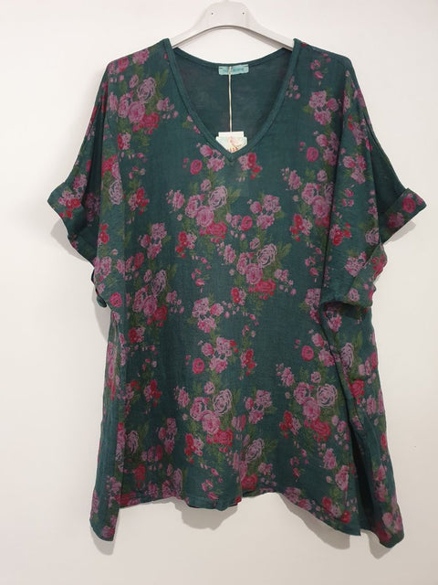 Frederic Linen Grande floral tee shirt
