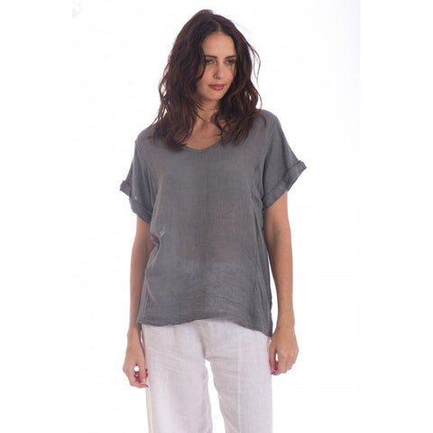 Plain Italian Linen T-Shirt