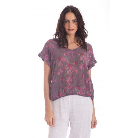 Floral Italian Linen Tee