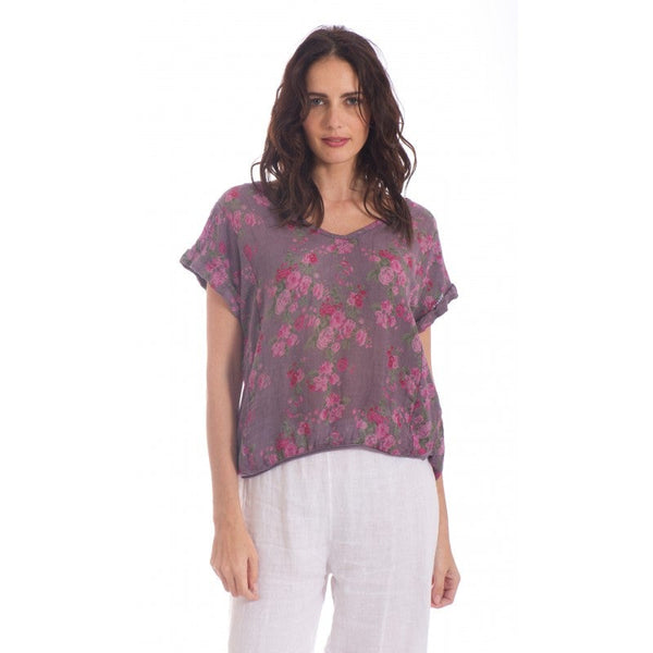 Floral Italian Linen Tee
