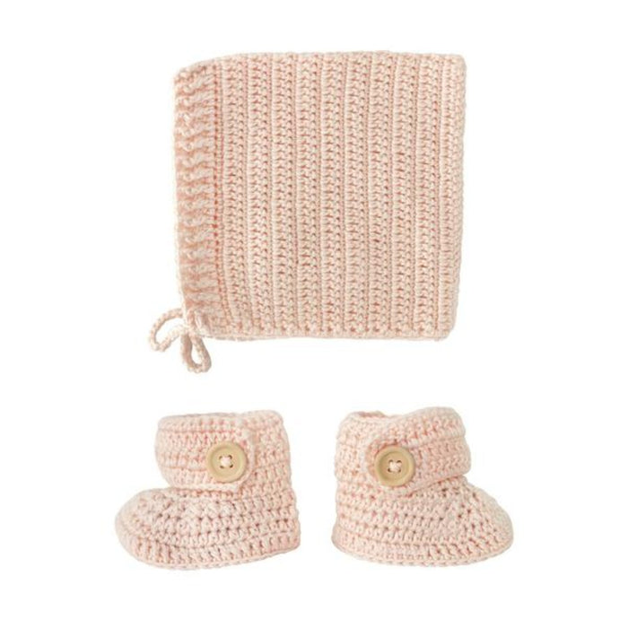 OB Designs | Crochet Bonnet & Bootie Set | Handmade