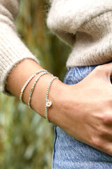 Estella Bartlett-Sienna Wildflower Bracelet With Silver Beads And Silver Wildflower - Silver Plated