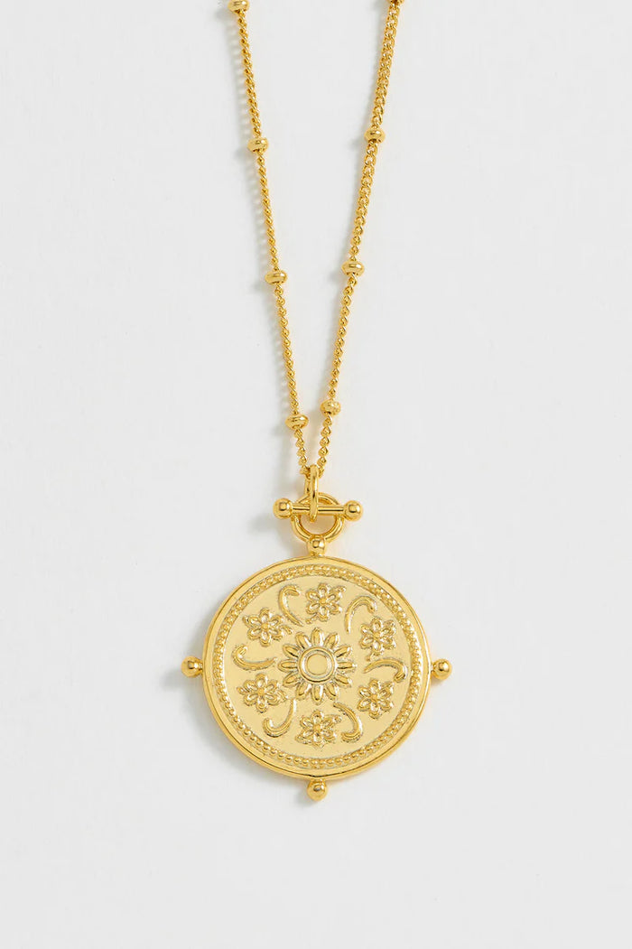 Estella Bartlett-Floral Coin Necklace Gold Plated