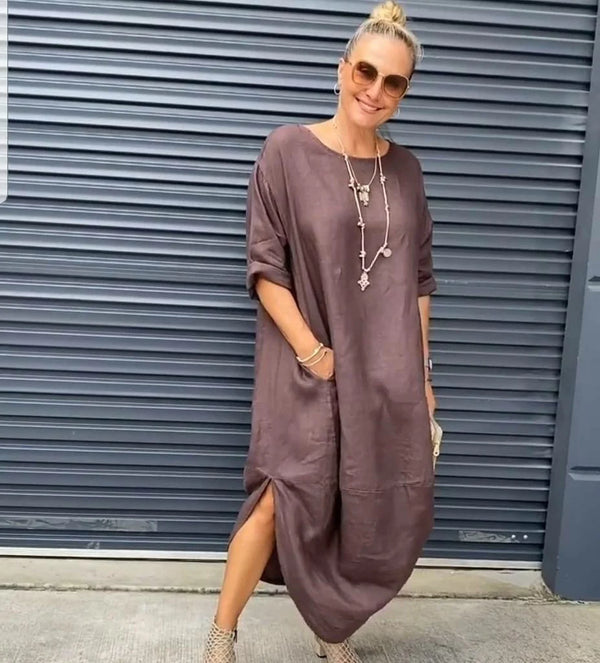 Montaigne- Linen- Scallop- Dress