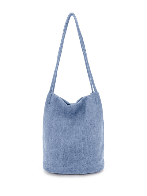 Trifine Natural Long Handled Bag Pale Blue