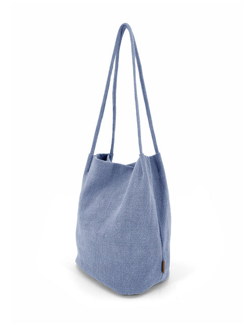 Trifine Natural Long Handled Bag Pale Blue