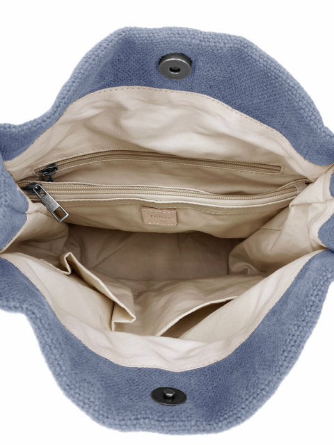 Trifine Natural Long Handled Bag Pale Blue