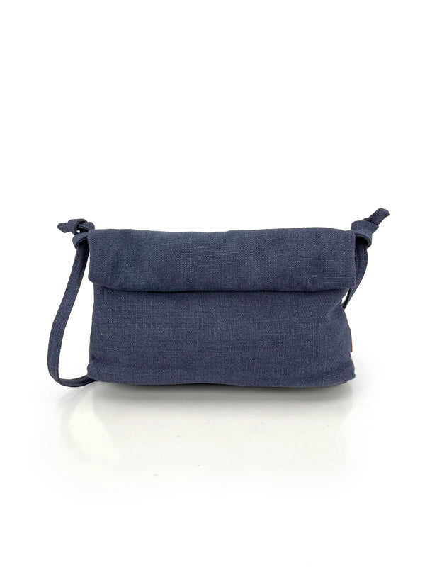 Trifine Natural Roll-top Bag-Navy