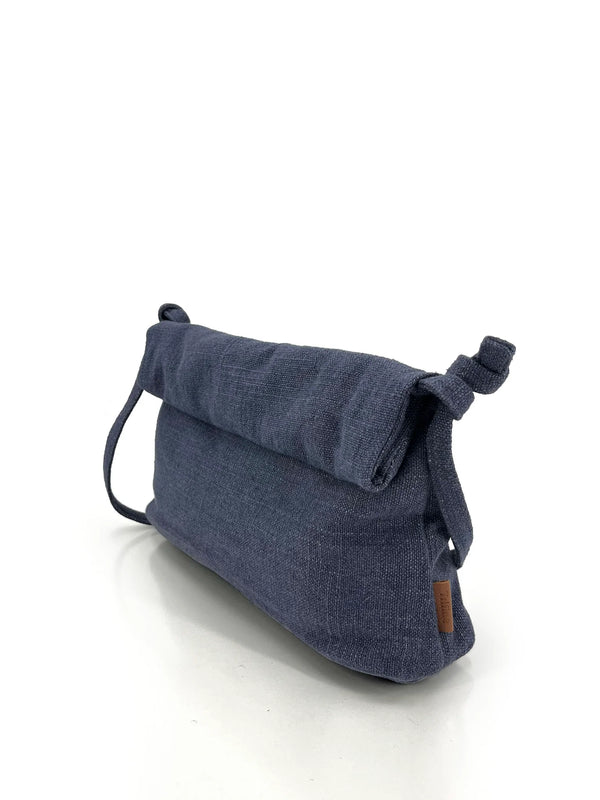 Trifine Natural Roll-top Bag-Navy