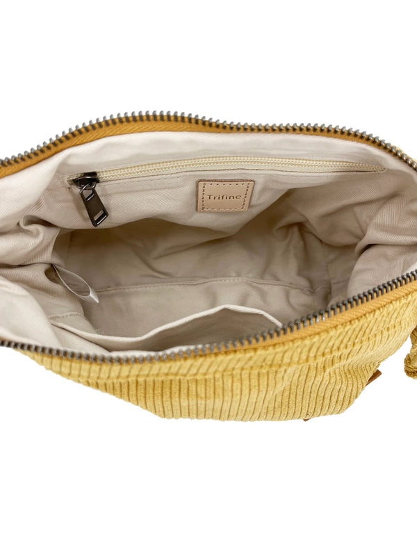 Trifine Corduroy Crossbody Bag - Mustard