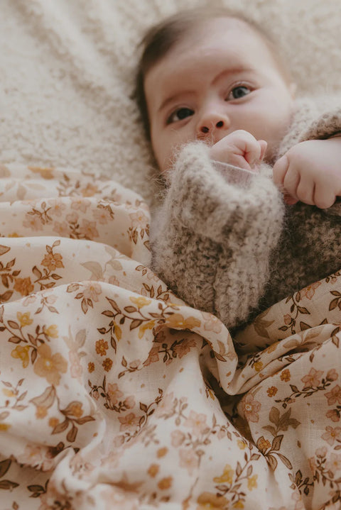 Fox & Fallow Sweet Pea Organic Muslin Wrap Swaddle