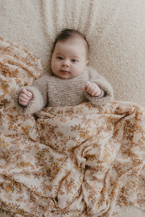 Fox & Fallow Sweet Pea Organic Muslin Wrap Swaddle
