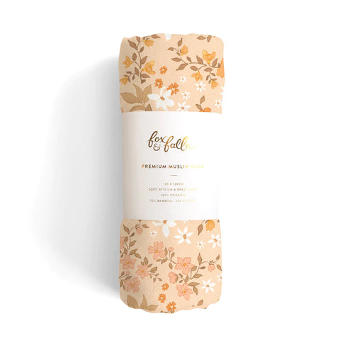 Fox & Fallow Sweet Pea Organic Muslin Wrap Swaddle