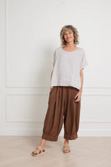 Montaigne Lee linen short sleeve top