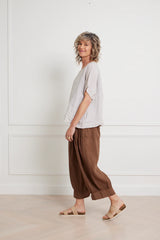 Montaigne Lee linen short sleeve top