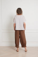 Montaigne Lee linen short sleeve top