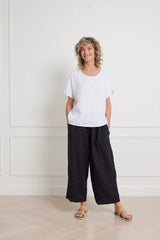 Montaigne Lee linen short sleeve top