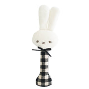 ALIMROSE BUNNY STICK RATTLE BLACK CHECK