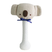 Alimrose Baby Koala Stick Rattle-Navy Spot