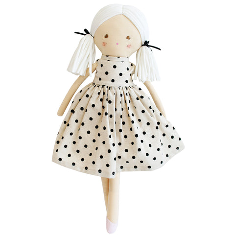 Alimrose-Frankie Doll- Black Linen Spot