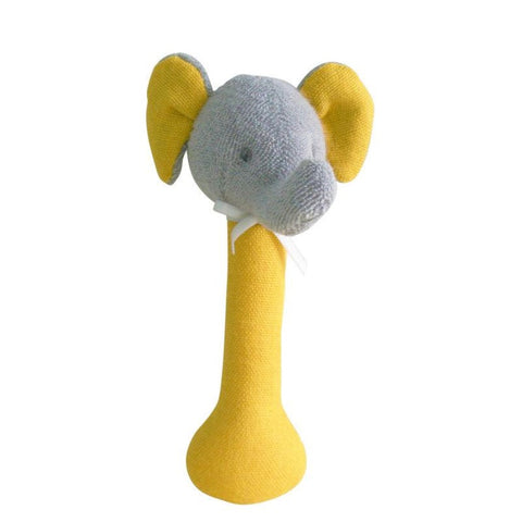 Alimrose Elephant Stick Rattle Linen