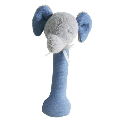 Alimrose Elephant Stick Rattle Linen