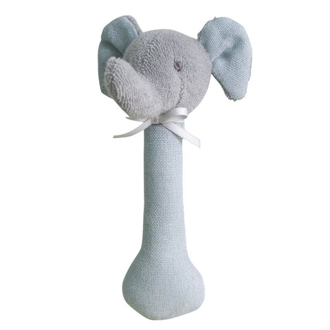 Alimrose Elephant Stick Rattle Linen