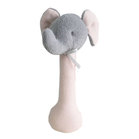 Alimrose Elephant Stick Rattle Linen