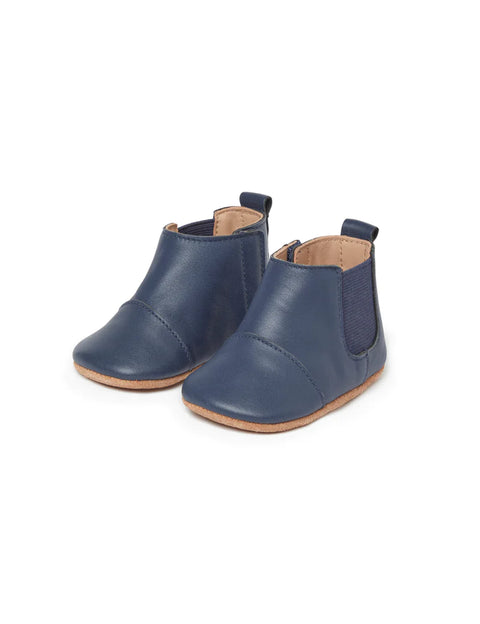 Pure Baby-Leather Chelsea Booties-Navy