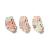 Wilson & Frenchy-Organic 3 Pack Baby Socks - Peach / Shell / Oatmeal