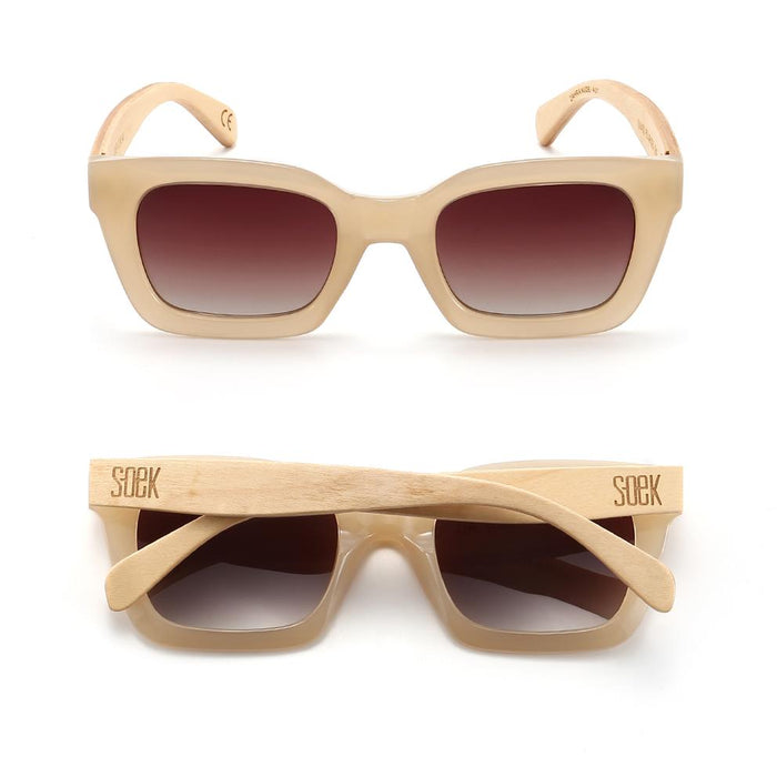 SOEK Zahra Nude - Polarised Wooded Sunglasses