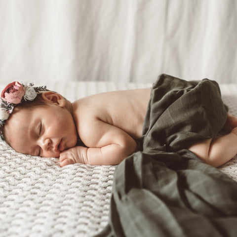 Dusty Olive Organic Muslin Wrap