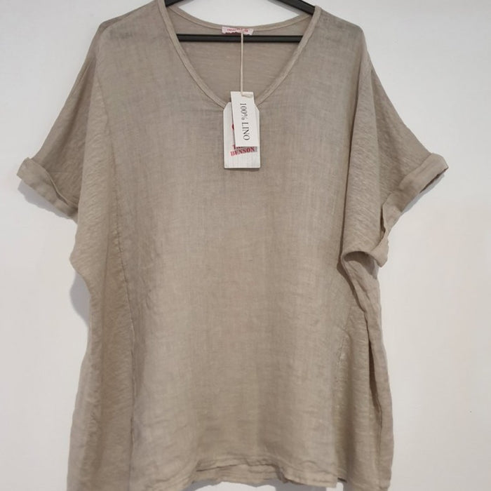 Frederic  Linen Grande Size T-Shirt Plain