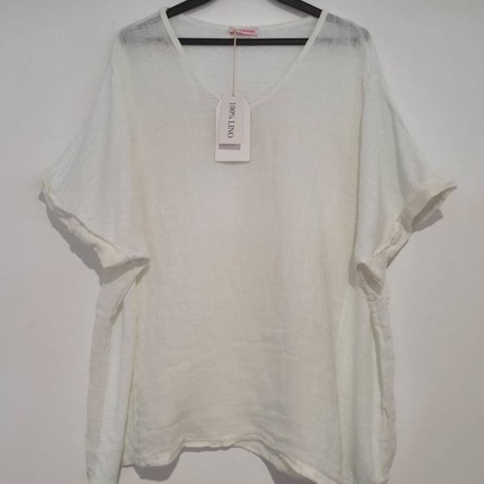 Frederic  Linen Grande Size T-Shirt Plain