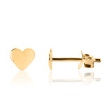 My Little Silver-Shiny Baby Heart Earrings - Yellow Gold
