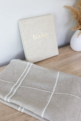 Alimrose-Alimrose Grid Baby Blanket Latte