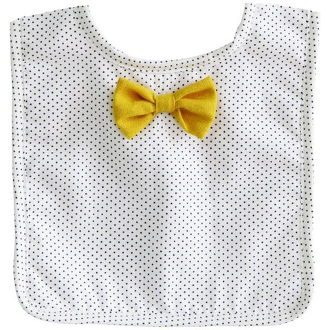 Alimrose Bow Tie Bib-Navy Pinspot