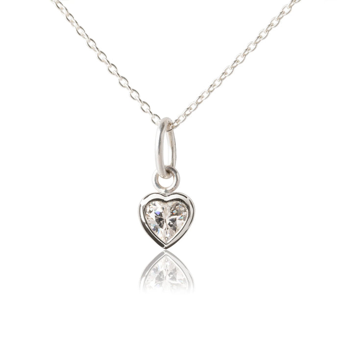 My Little Silver Sparkle Heart Pendant & Necklace - Sterling Silver